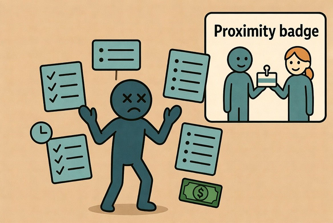 Overwhelmed manager dealing with password onboarding cycle